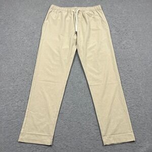 Fair Harbor The One Pants Men's Large Beige Performance Lightweight Stretch Prep